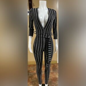 Black/ Silver Romper